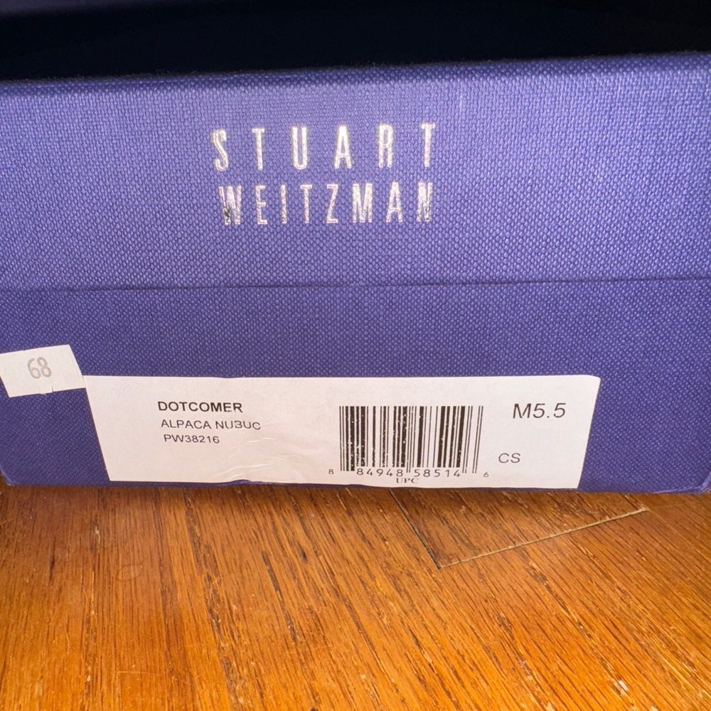 Stuart weitzman nude peep toe wedge 5.5 - Picture 4 of 5